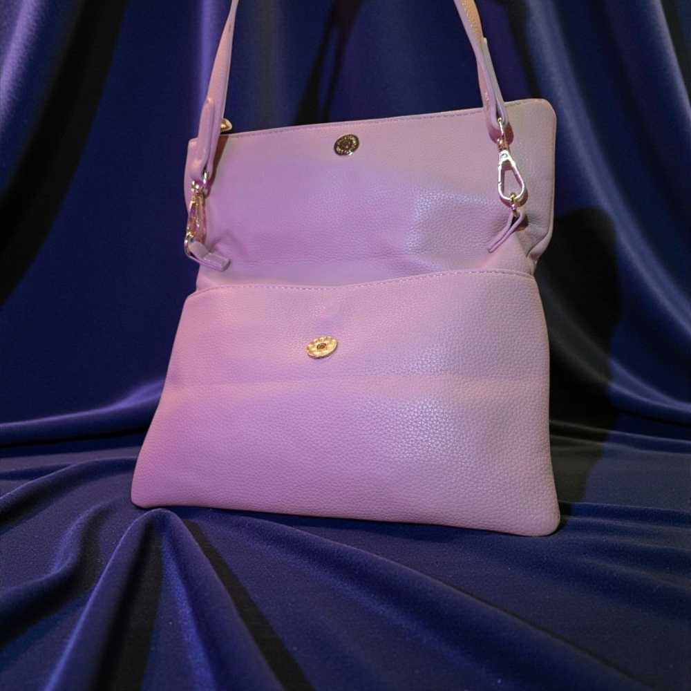 SALE!! Soft Pink Leather Go Anywhere Crossbody Bag by Isabelle - Picture 5 of 6